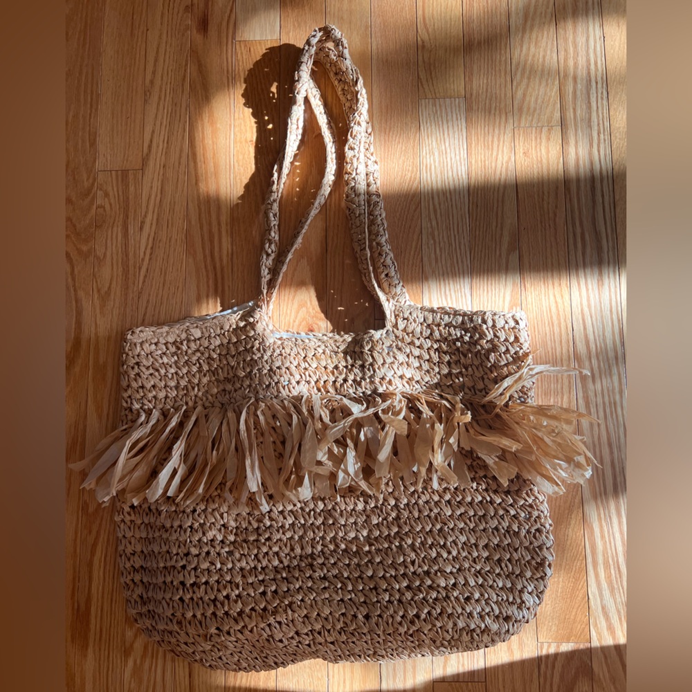 Natural Woven Tote Bag